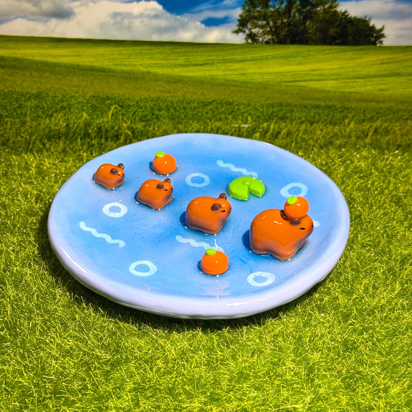 🏊‍♂️Swimming Capy Family Trinket Dish🌊