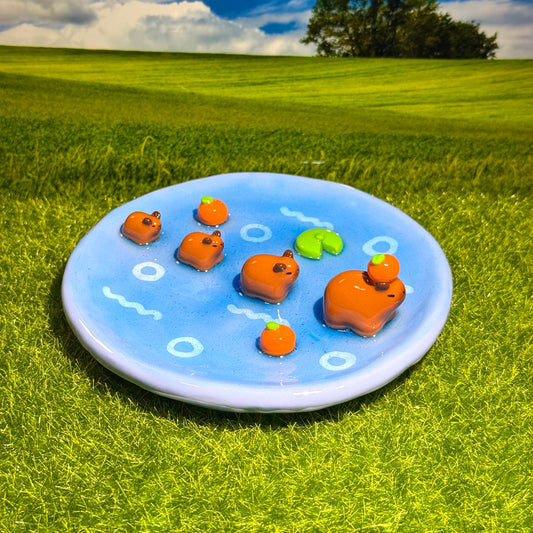 🏊‍♂️Swimming Capy Family Trinket Dish🌊