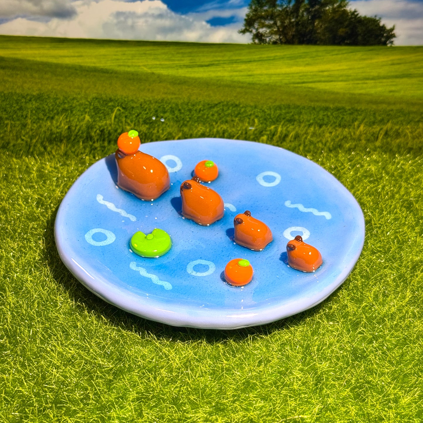 🏊‍♂️Swimming Capy Family Trinket Dish🌊