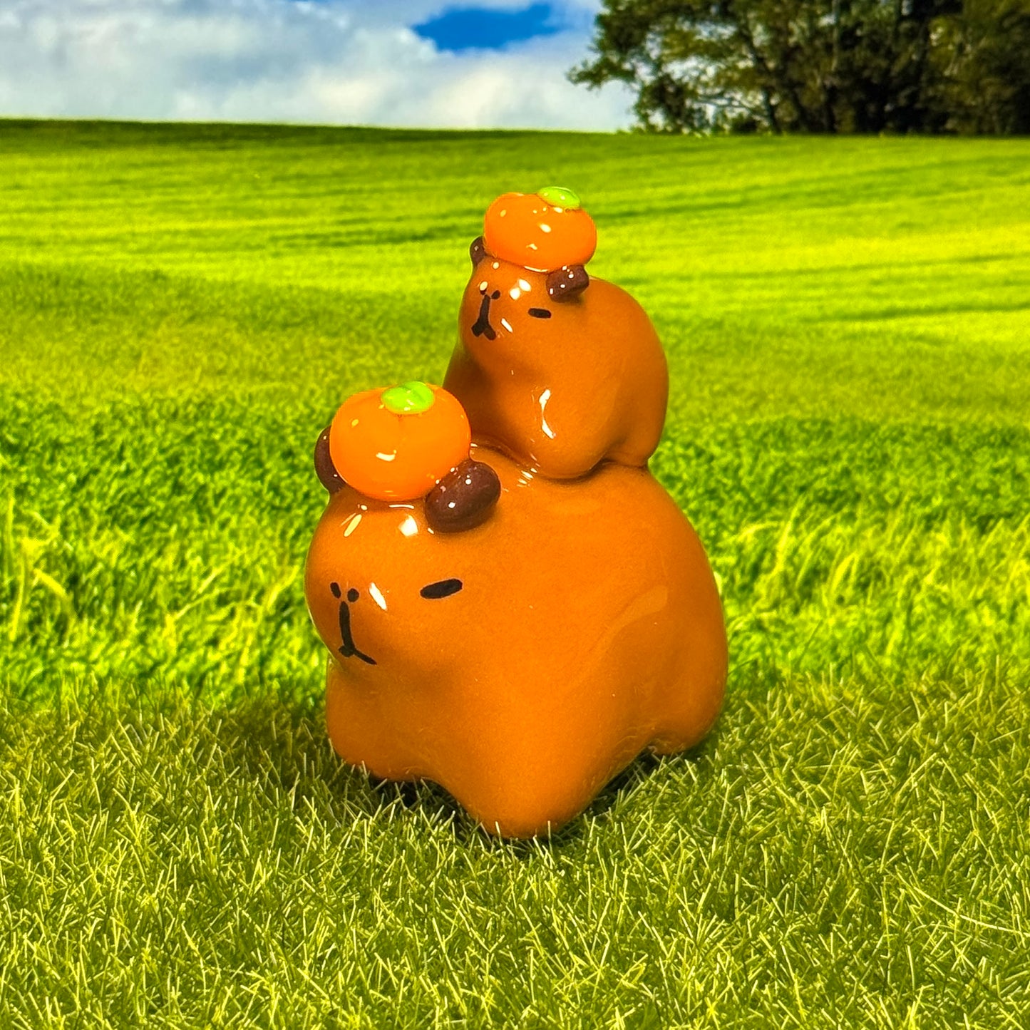 🍊Big & Baby Capybaras with Oranges🍊