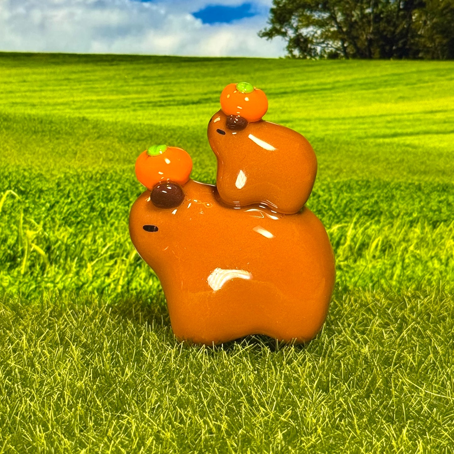 🍊Big & Baby Capybaras with Oranges🍊