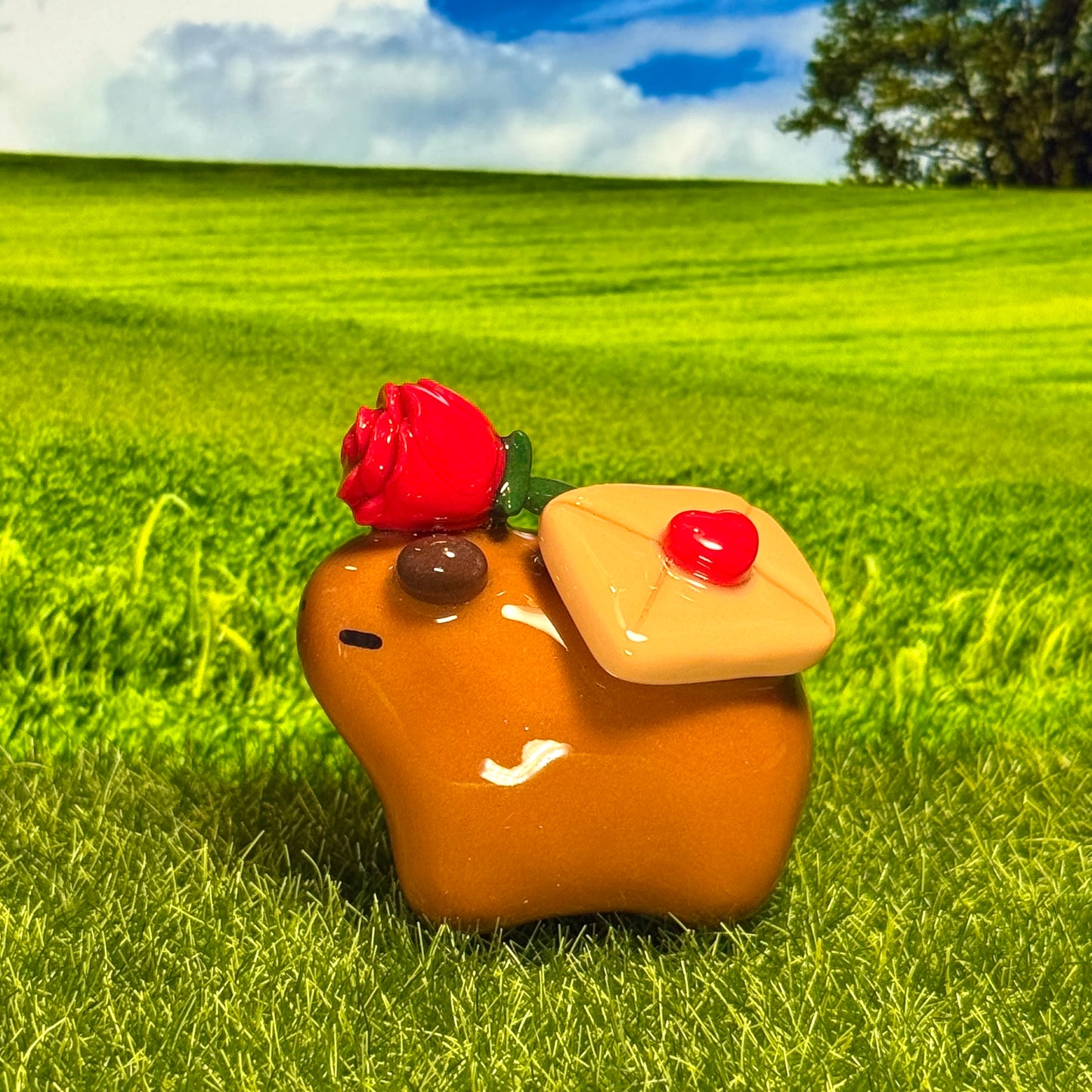 💌 Romantic Lover Capybara with Rose & Love Letter Figure🌹