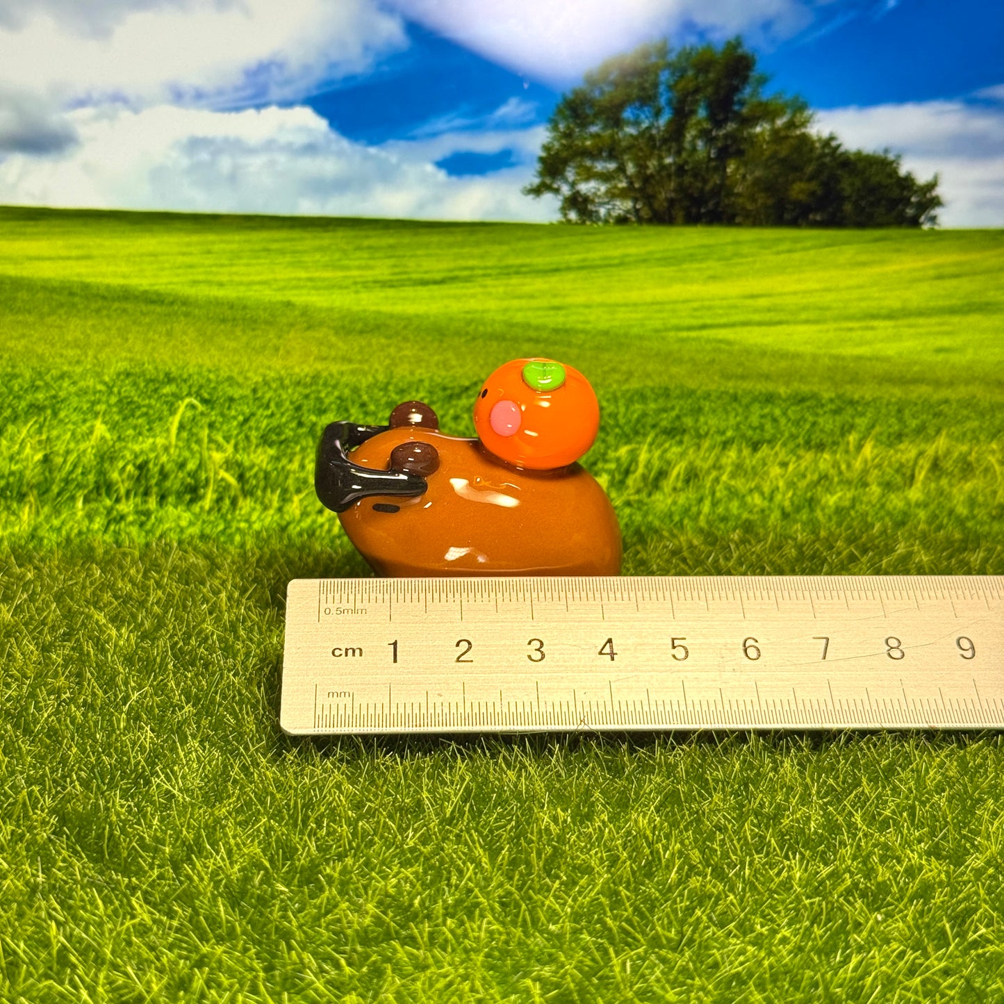 🕶️Cool Capybara & Orange Friend Figure🍊